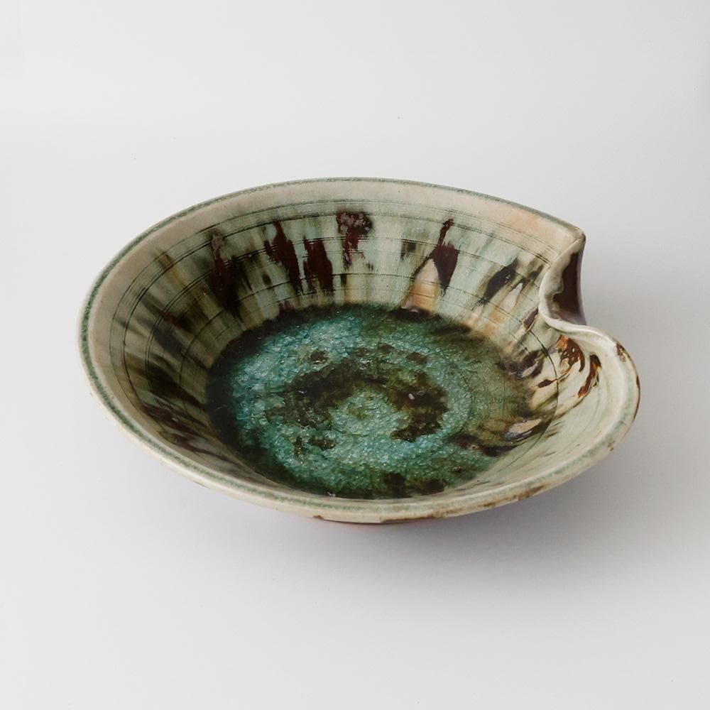 T　変形鉢　大鉢　水盆　自然釉　茶道具　茶器　陶器　唐津