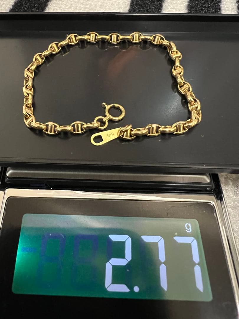 K18 碇型ブレスレット　約2.8g 17.5cm 3mm幅　18金 美品