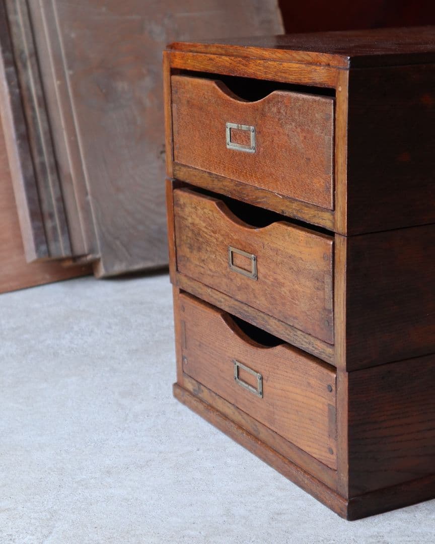 A4収納・セパレート可能な楢(ナラ)の4杯小引き出し