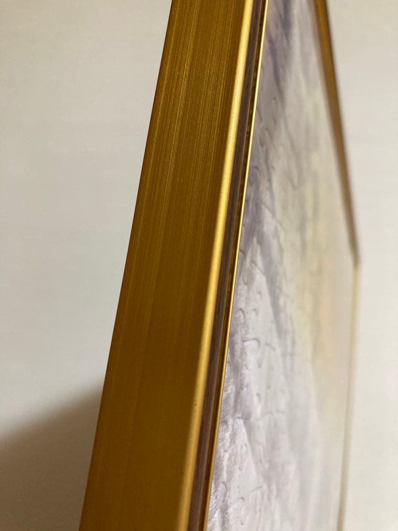 千P⑤松竹林の虎　ジグソーパズル　金色アルミ額74×51㎝　パネル完成品　白黒