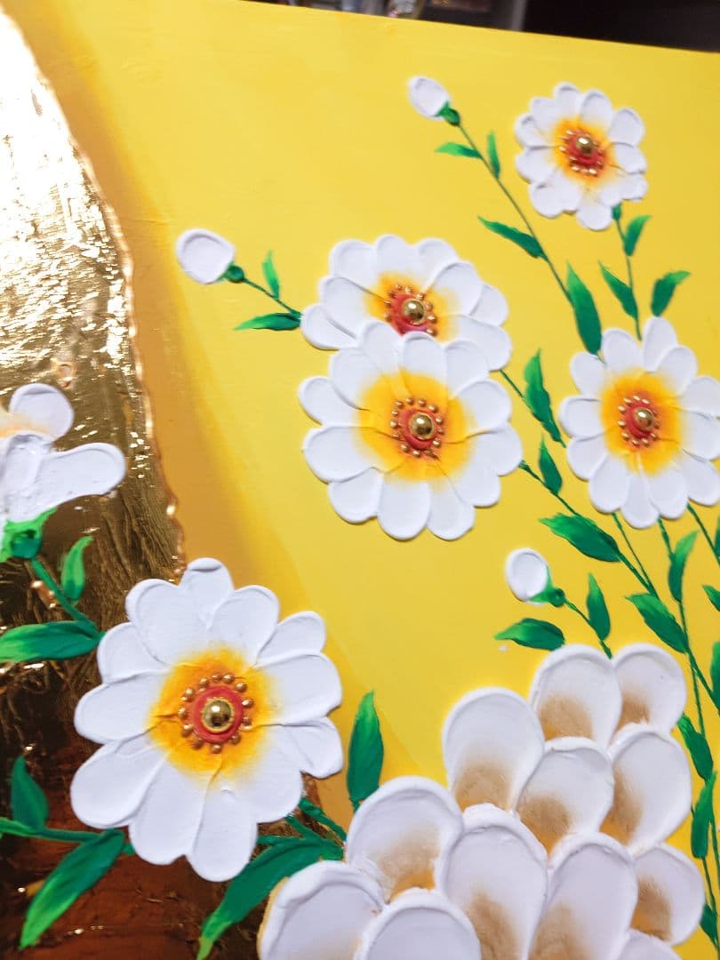 【アロハママ】 テクスチャーアート　アクリル画 　3点