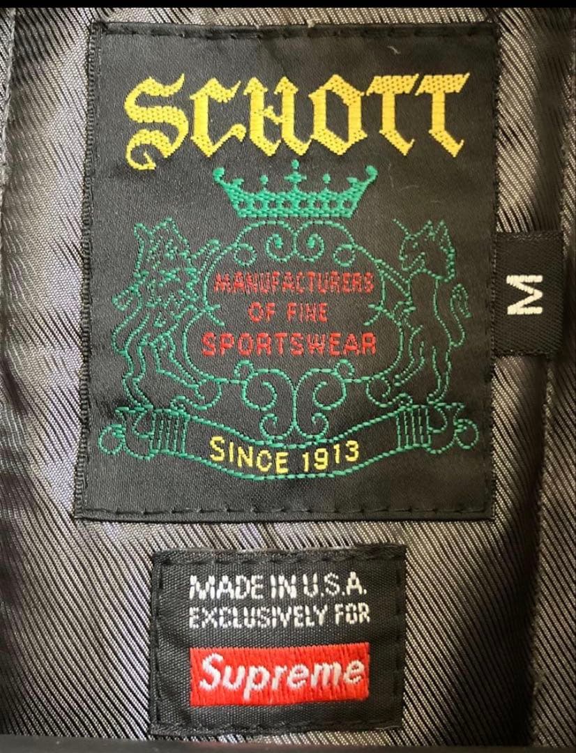 supreme schott レザージャケット　ライダース　検　ヌプシ　ダウン