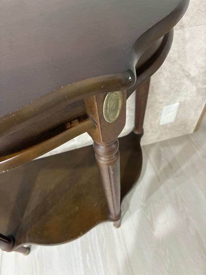 コンソールテーブル　引き出し付き　花代　アンティーク調　サイドテーブル　木製