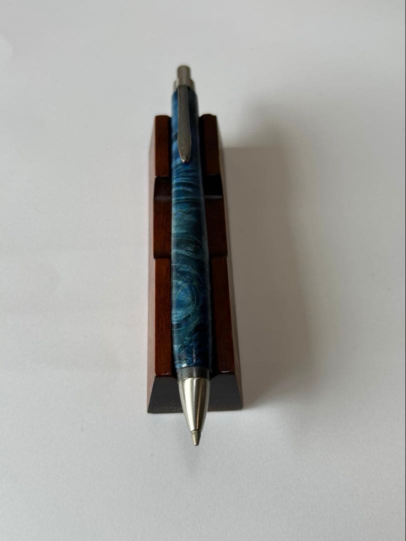 【ウッドペンクラフト】　スタビライズド青　楓瘤　シャープペン