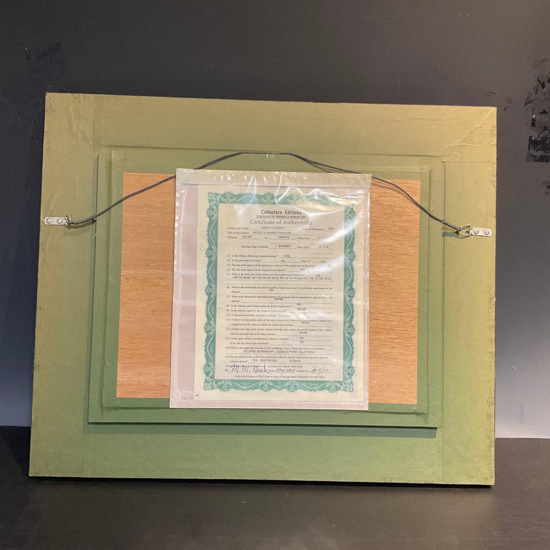 62302 限定 ミッキー＆ミニー 絵画 真正証明書付 ゴールドフレーム