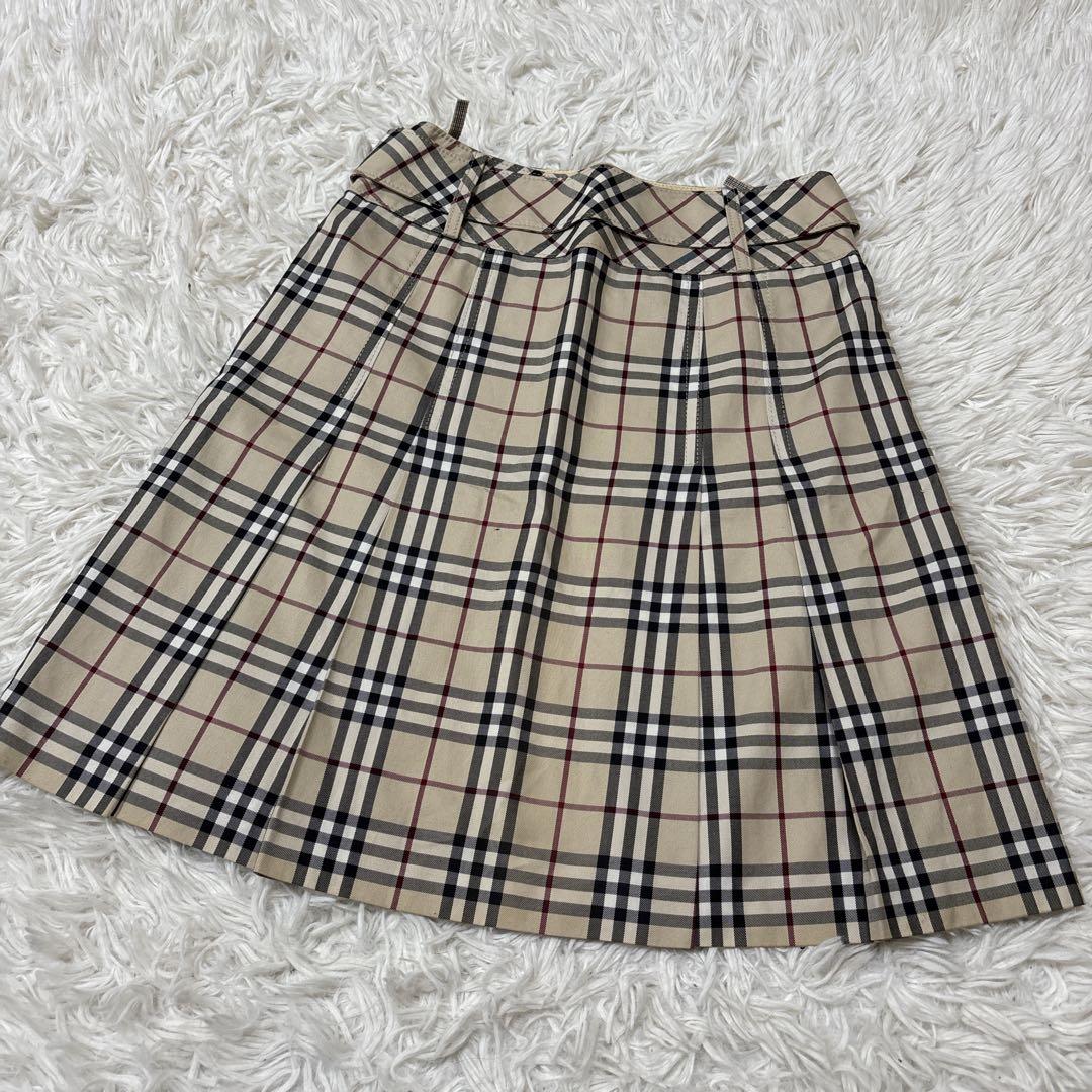 【人気】バーバリーブルーレーベル　スカート ノバチェック　プリーツ