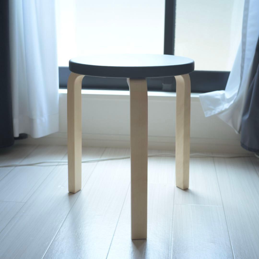 スツール Artek / Stool 60 Leather & Wild Birch