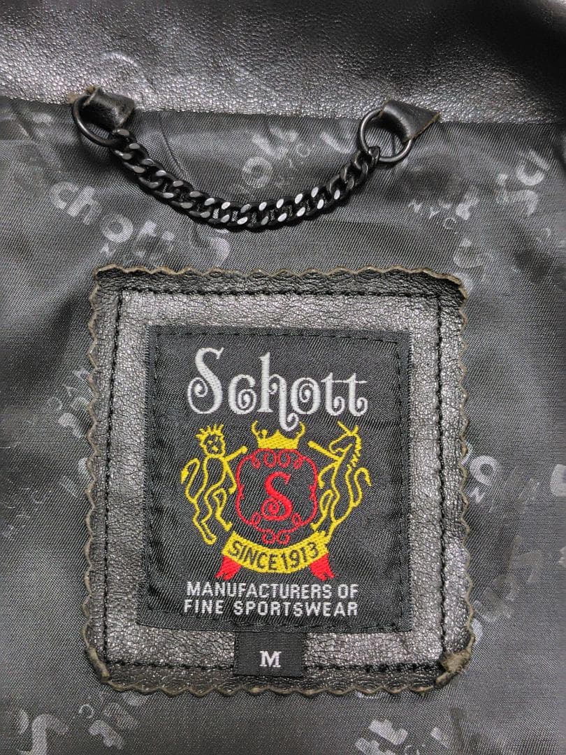 Schott 3101054 シープレザーシングルライダースジャケット ブラック