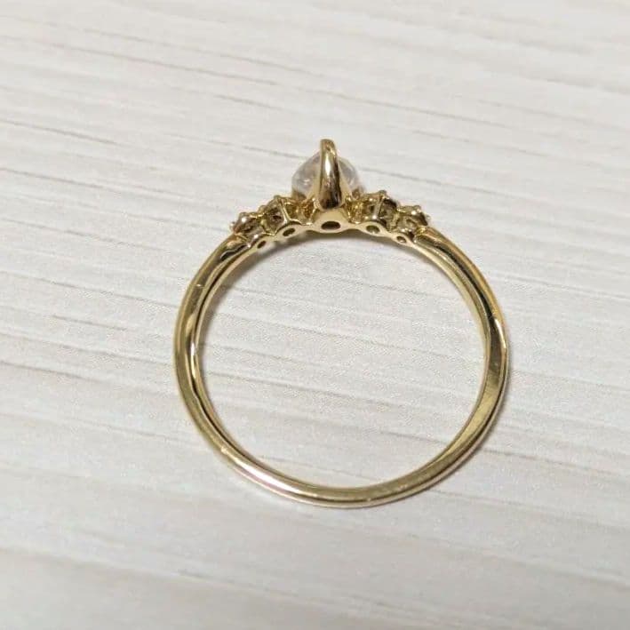 ほ*舗様 K18 10号 ロイヤルブルームーンストーン ペアシェイプ リング