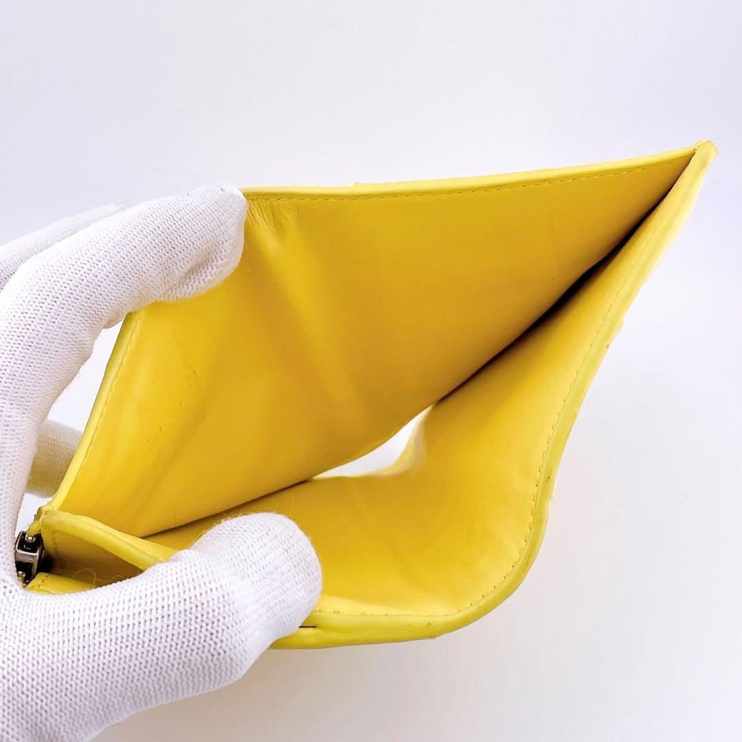 ★ボッテガヴェネタ★ 二つ折り財布 イントレチャート カセット イエロー系