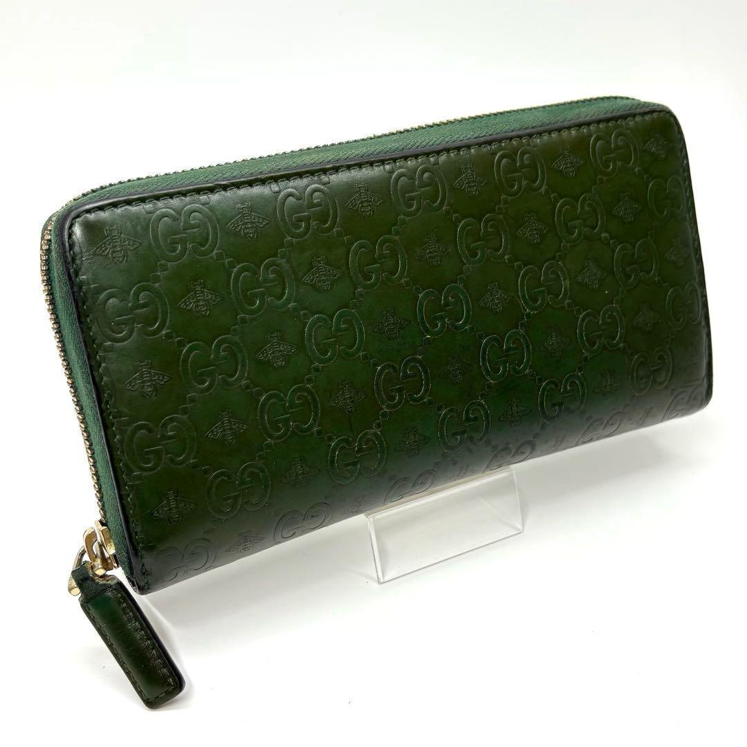 GUCCI グッチ　長財布　ラウンドファスナー　GG アニマリエ　ビー