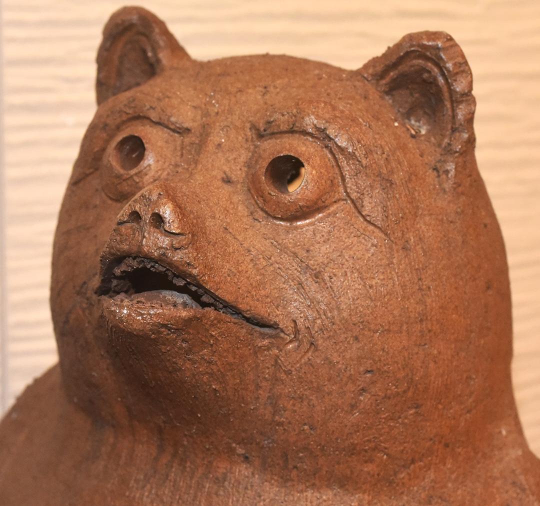 n*e様 貴重な常滑焼　狸　松下衛作　タヌキの置物　78ｃｍ●250303-03