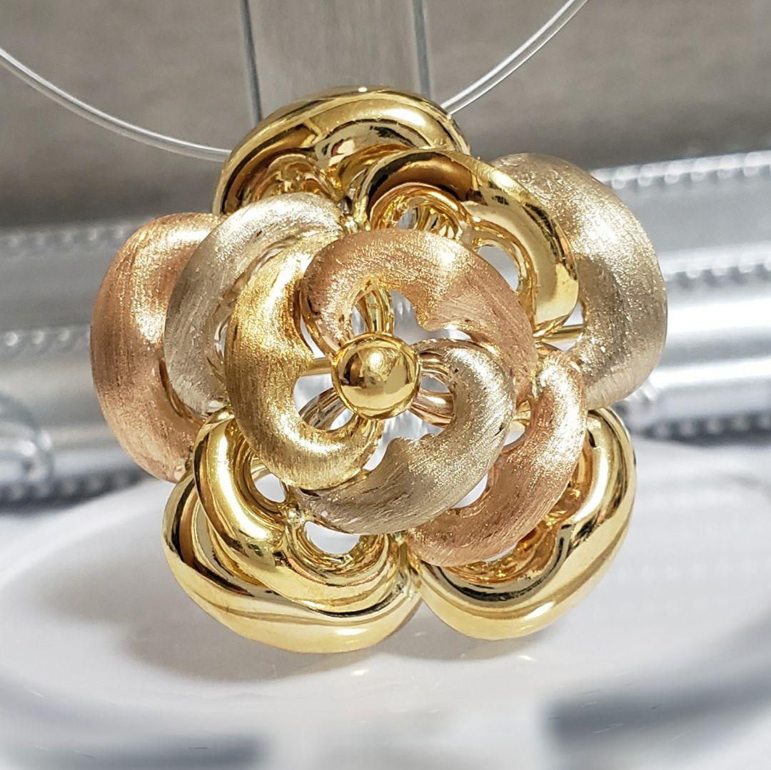 最安値 大ぶり K18ペンダントトップ 兼ブローチ ITALY 750