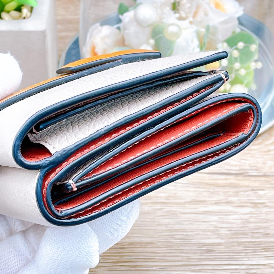 ◇ロエベ◇アナグラム トライフォールド 三つ折り財布 ライトオーツ / ハニー