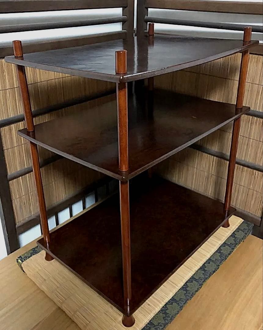 時代 高級 樟木の藤棚 組立式 桐箱付き 茶器 煎茶 道具