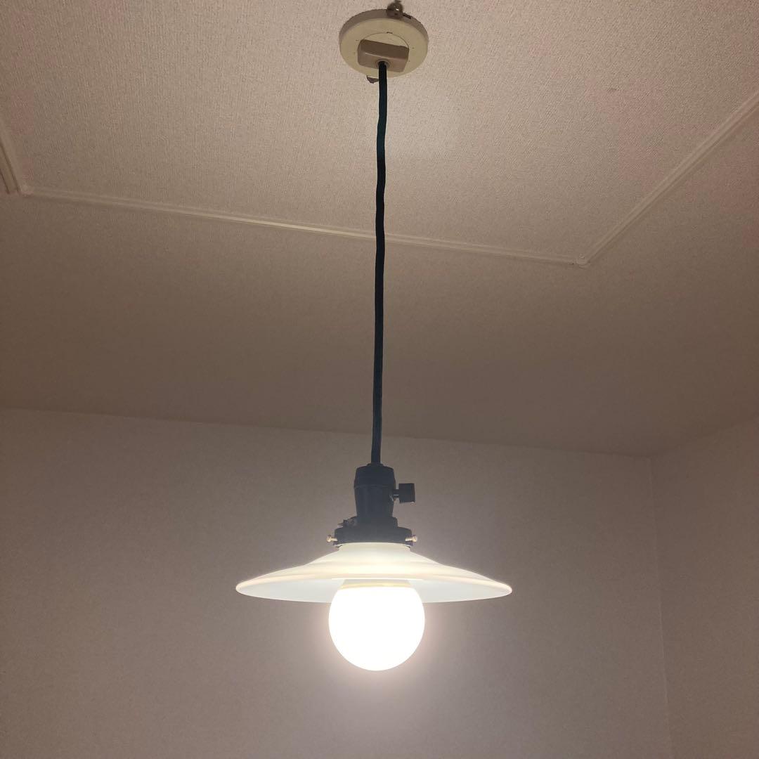 アンティーク ホワイトペンダントライト 2個セット E26 レトロ