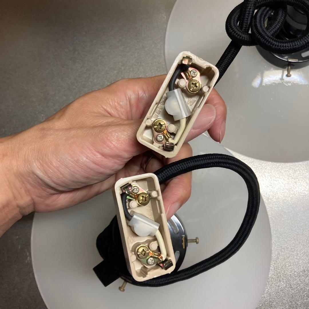 アンティーク ホワイトペンダントライト 2個セット E26 レトロ