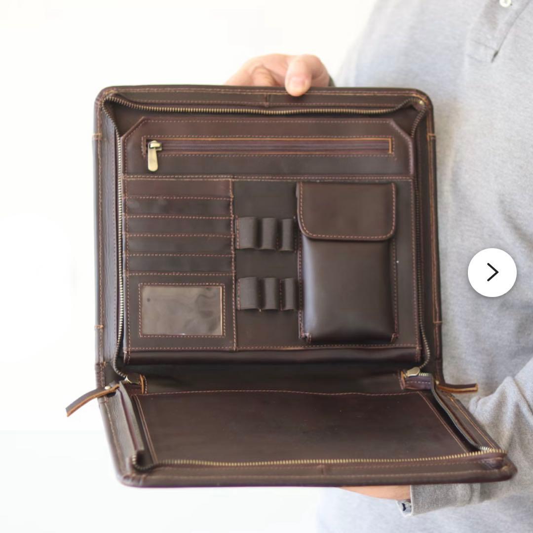 レザービジネスiPadジッパーフォルダー多機能会議ドキュメントホルダーオフィス