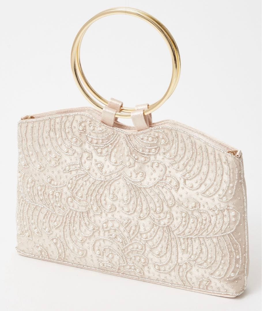 aimer ハンドル付きビーズ刺繍バッグ