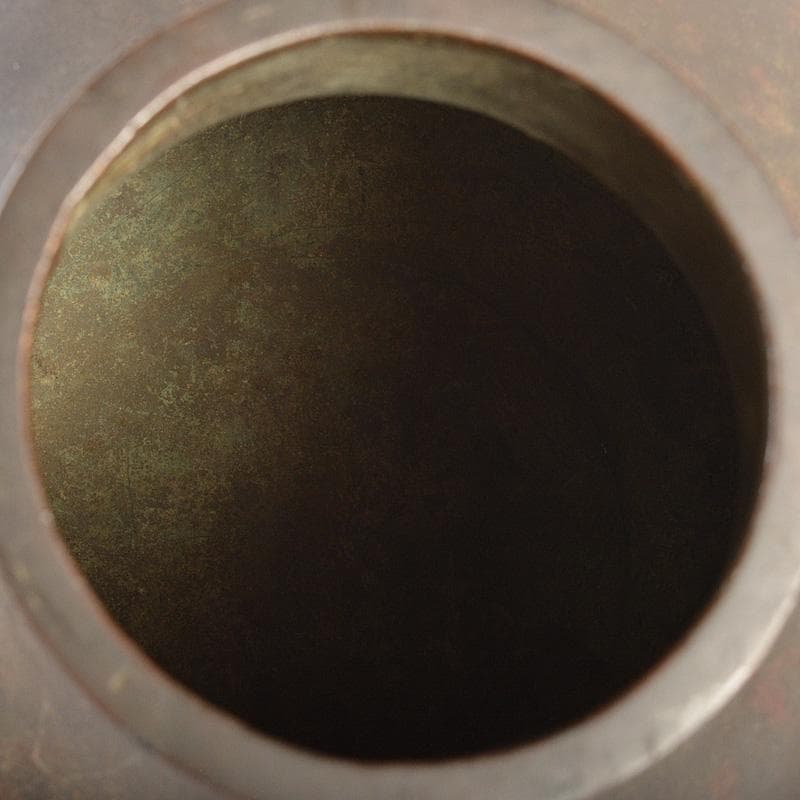 中国　唐銅　神獣遊環双耳瓶　M　R7369F