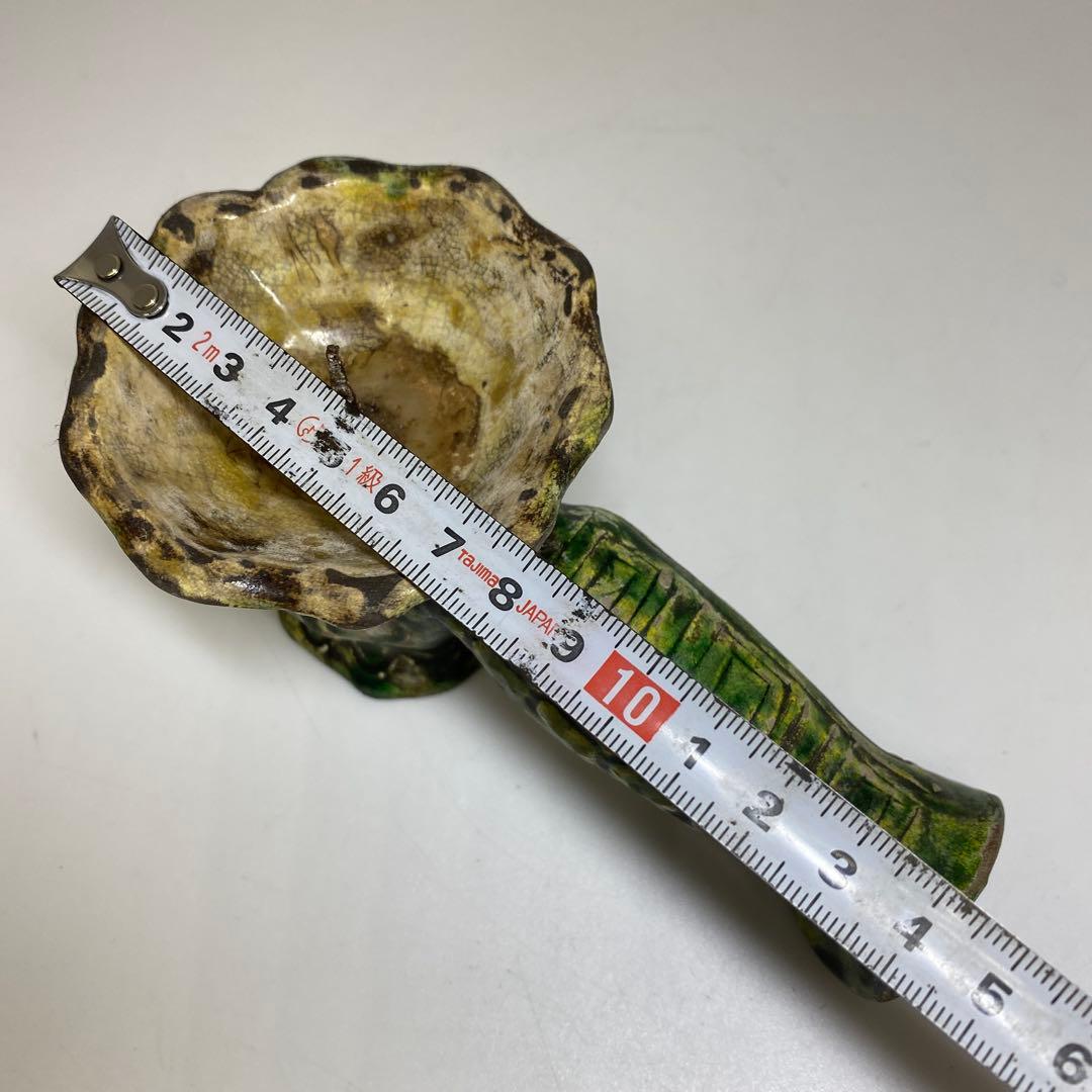 江戸中期　源内焼　蝋燭立　木箱付　長さ14.5㎝ 東Y7-0116☆2Fタルニ