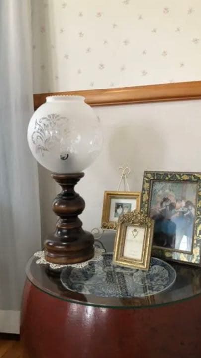 アンティーク ヴィンテージ 木製 スタンドランプ高さ57cm