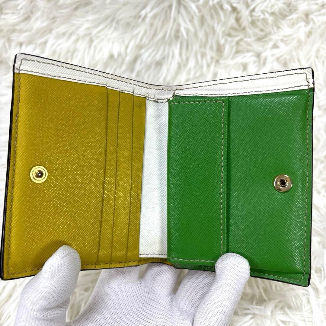 MARNI バイフォールドウォレット　二つ折り財布　ピンク　ホワイト