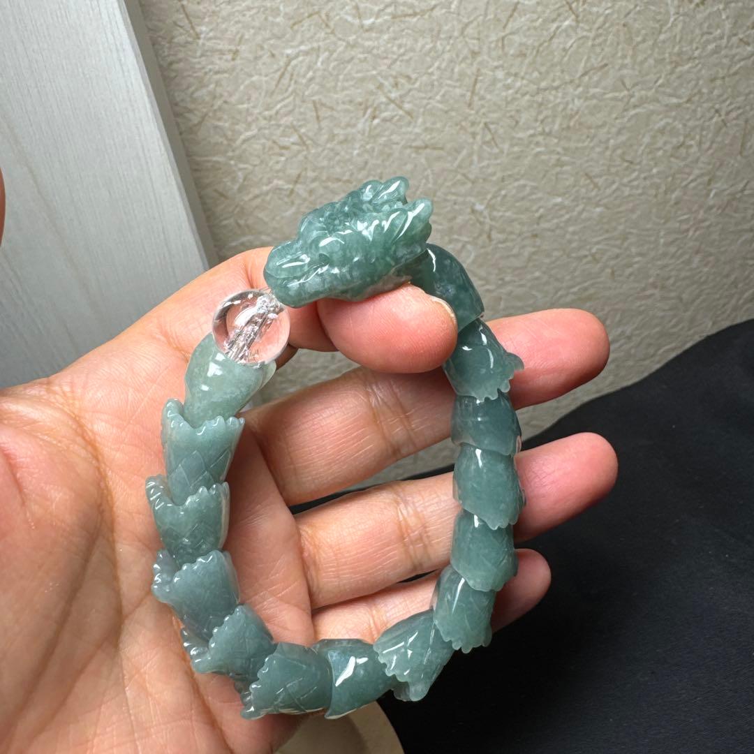 浄化の水晶&全ての繁栄　翠製　龍神ブレスレット