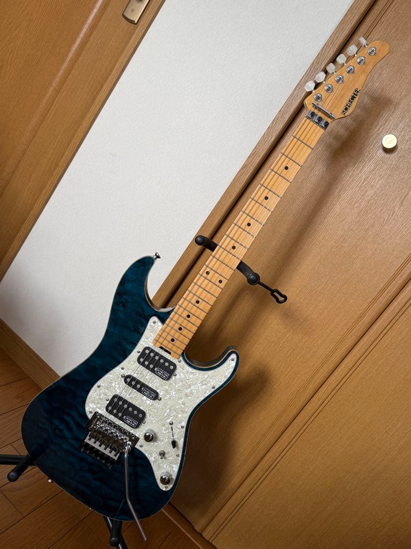 ギター SCHECTER EX-V CTM/FRT BKAQ