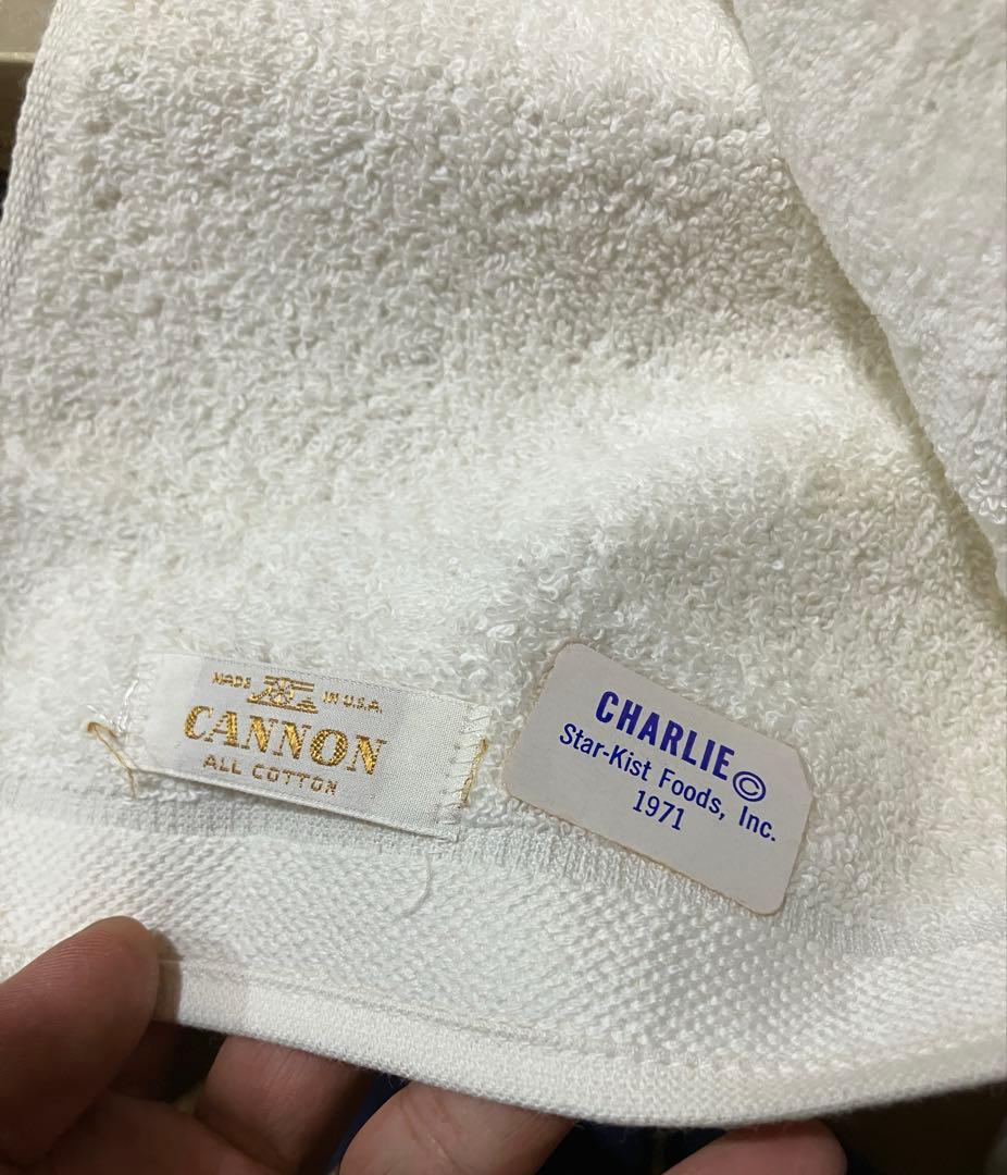 未使用　ビンテージ　チャーリーツナ　タオル　スターキスト　アドバタイジングキャラ