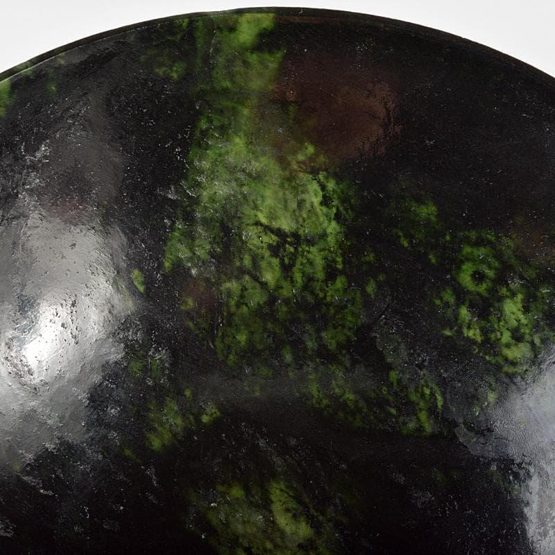 中国　玉石彫刻　花刻　鉢　唐木台付　V　R5378