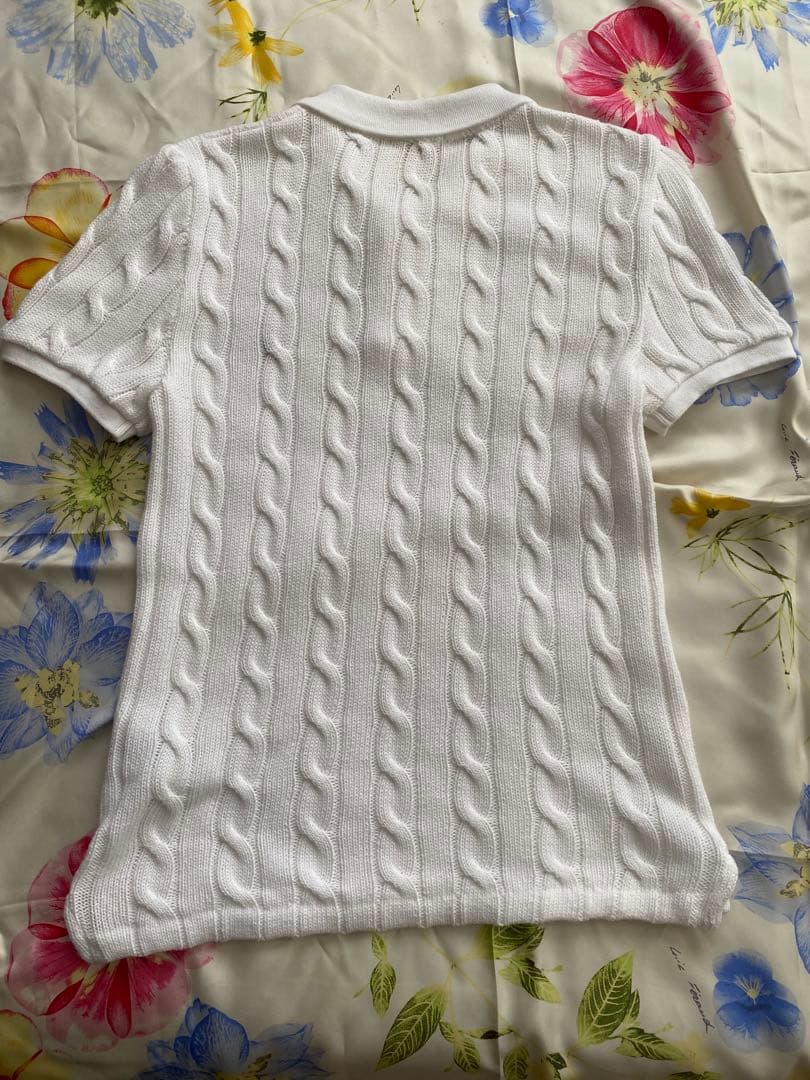 POLO RALPH LAUREN ケーブル編みポロシャツ Mサイズ ホワイト