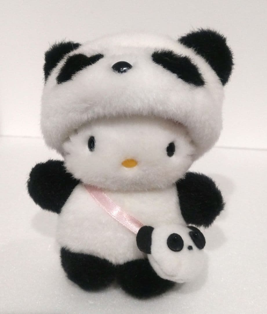 サンリオ キティ 着ぐるみ パンダ ぬいぐるみ マスコット ポシェット レトロ