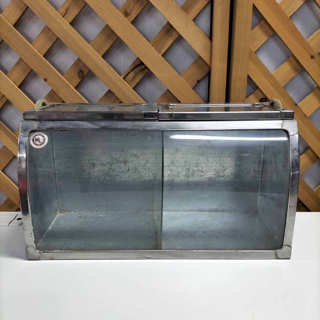 レトロ 駄菓子屋さんの駄菓子入れステンレススチール ガラスケース