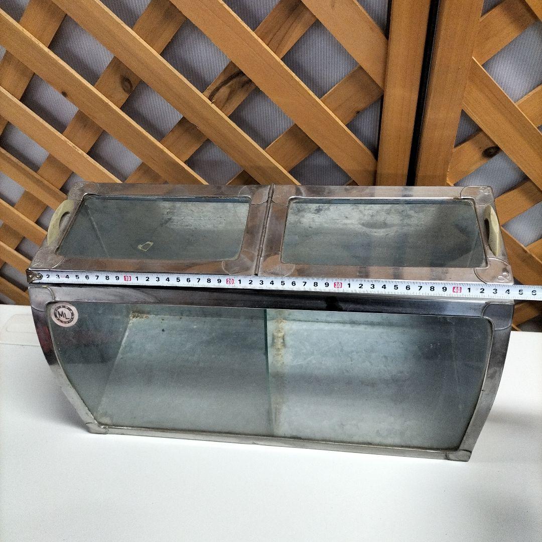 レトロ 駄菓子屋さんの駄菓子入れステンレススチール ガラスケース