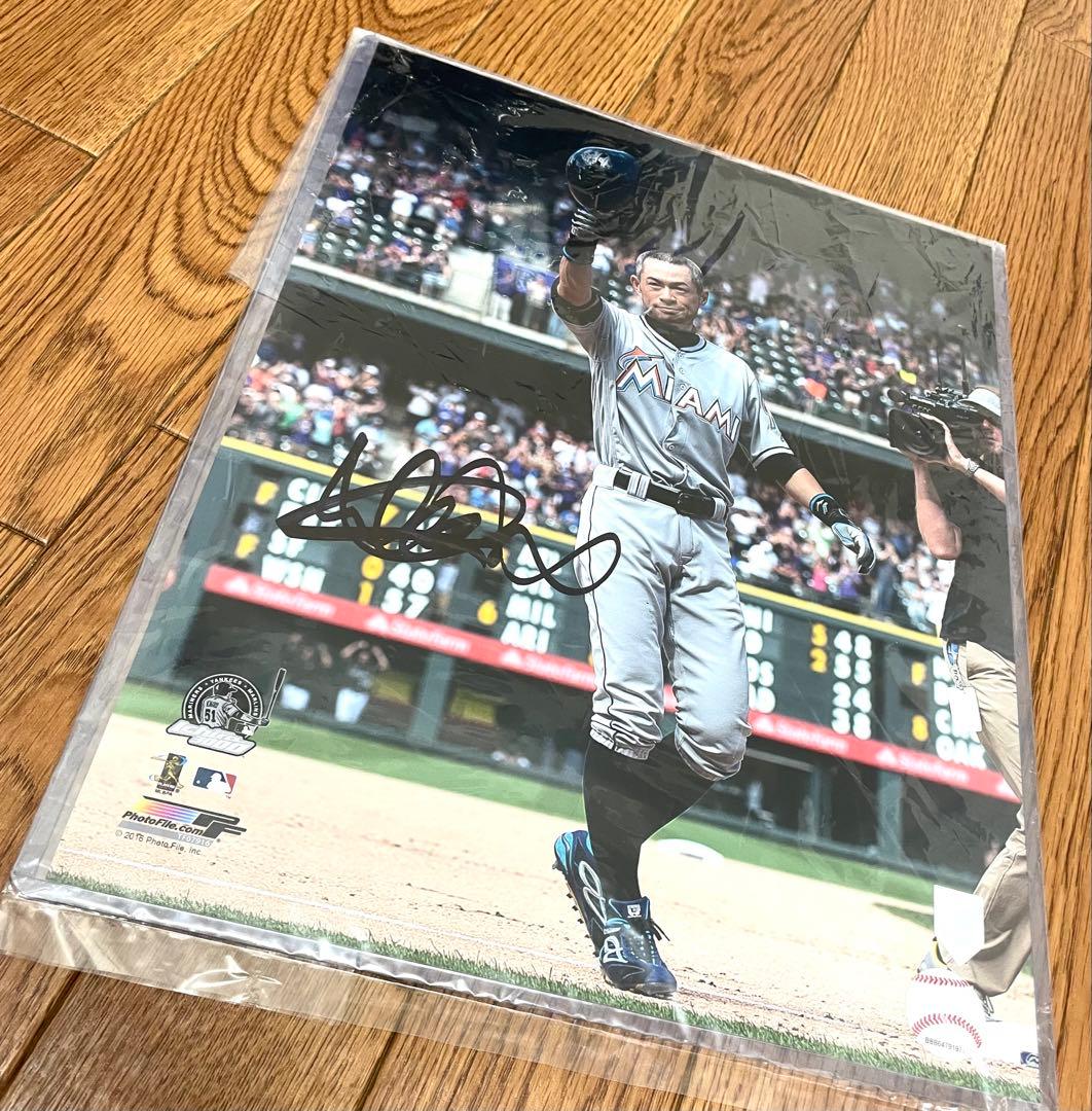 貴重！　イチロー 直筆サイン 3000本安打記念写真 ミルクリーク社証明書付