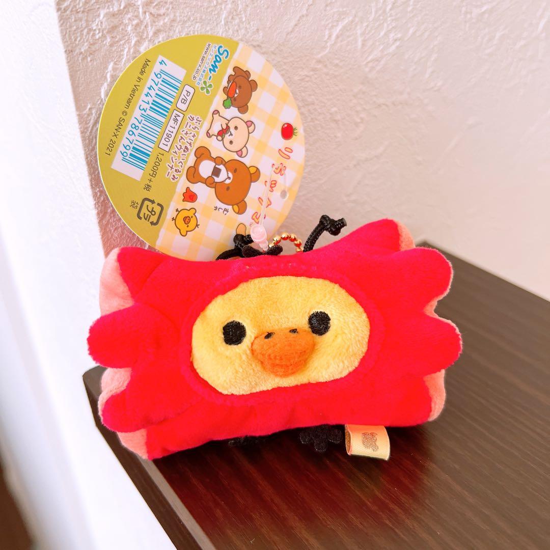 キイロイトリ　お弁当シリーズ　カニウインナー　ぶらさげぬいぐるみ