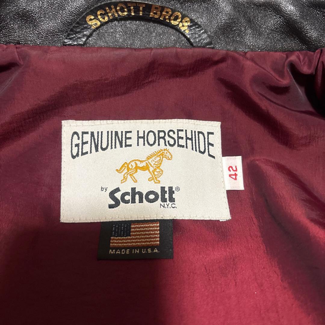 超美品‼️schott641xxホースハイド馬革ライダース42インチ