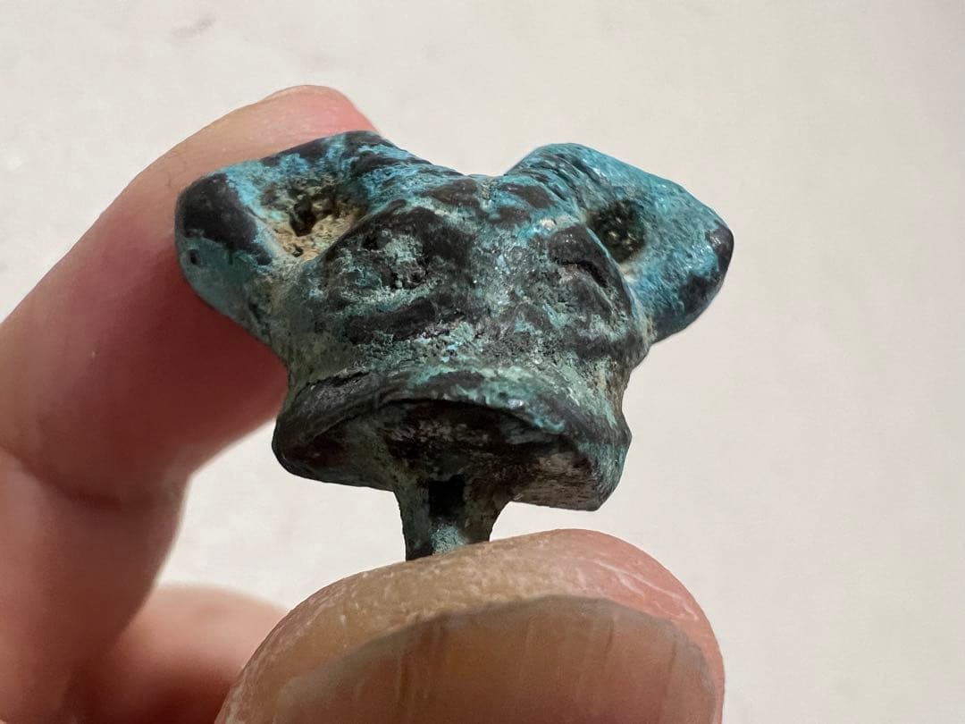 中国 青銅器 三星堆 長江文明 動物頭部 四川省 蜀 発掘 出土 骨董 古美術