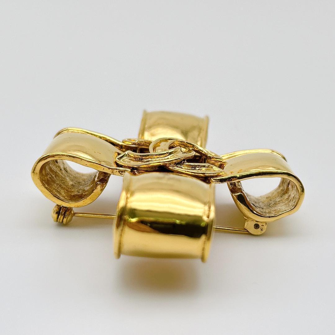 【鑑定済み！】シャネル ヴィンテージ ブローチ リボン ココマーク CHANEL