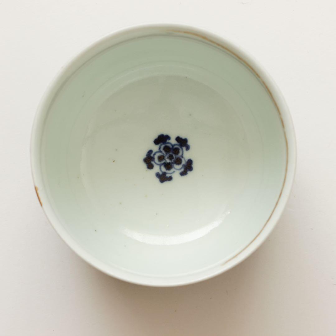 古伊万里　伊万里　江戸　中期　茶器　煎茶碗　染付　向付　2客セット　金継ぎ　材料