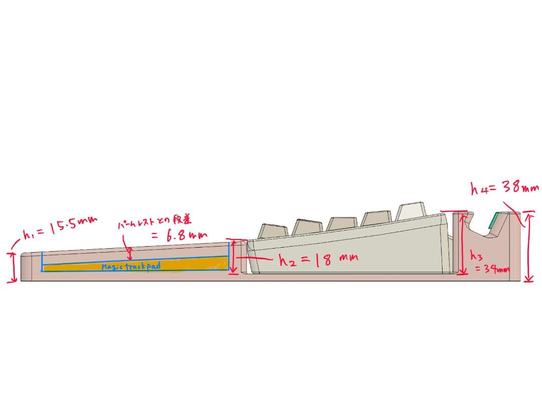 HHKB &Magic Trackpad向けドッキングトレイ
