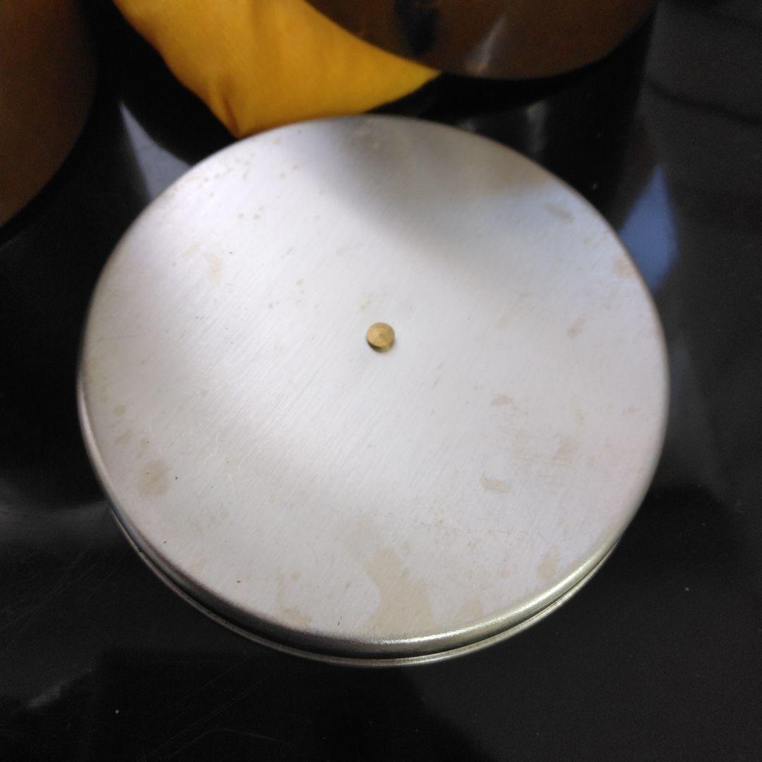 玉川堂　茶筒・茶匙【亀甲文】鋲打　銅器