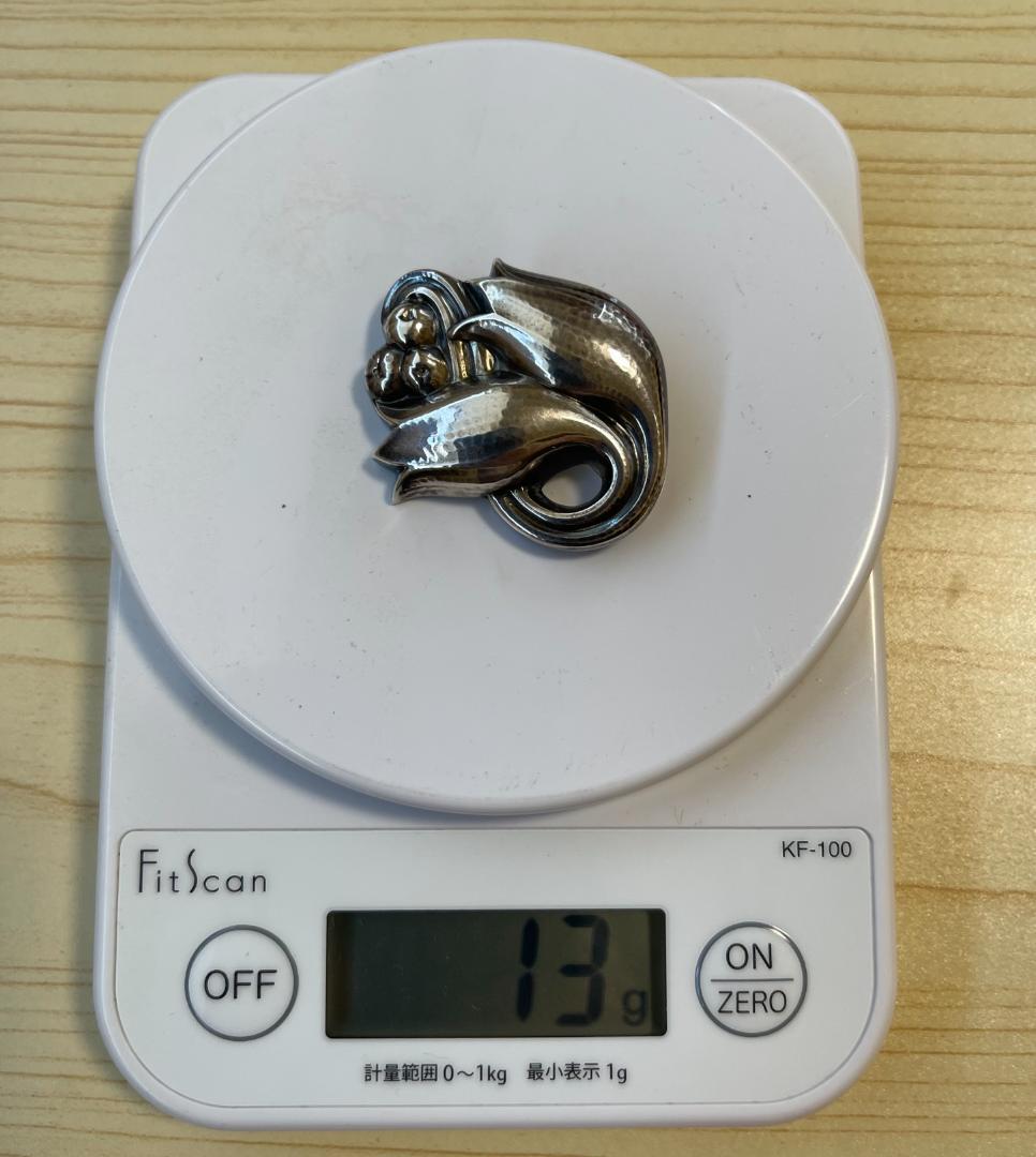 ジョージジェンセン   シルバー ブローチ スズラン