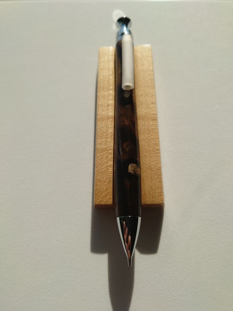 黒柿　シャープペンシル　新うるし　拭き漆　金継ぎ　補修済み
