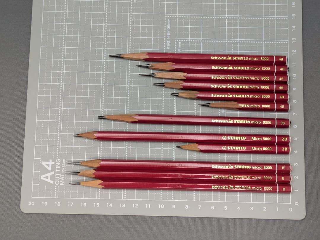【使用品】STABILO micro8000 22本 4B〜4H
