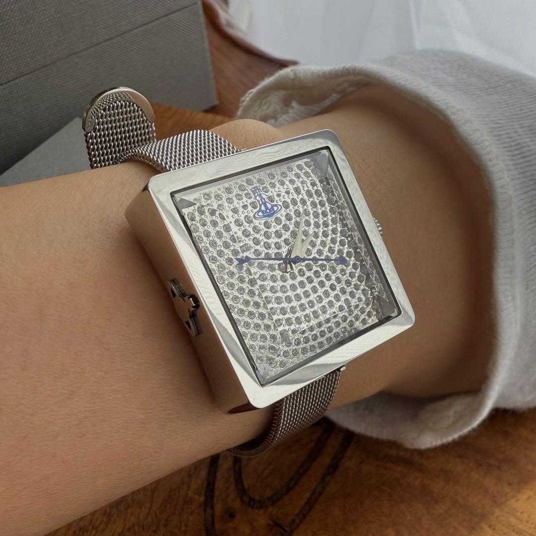 お箱付VivienneWestwood オーブ/クリスタルキューブウォッチ