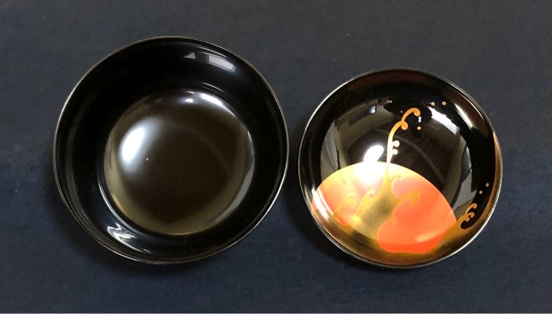 《レ》輪島塗 日の出松蒔絵 吸物椀5客 光峯作 哲舟作 共箱　251104う3