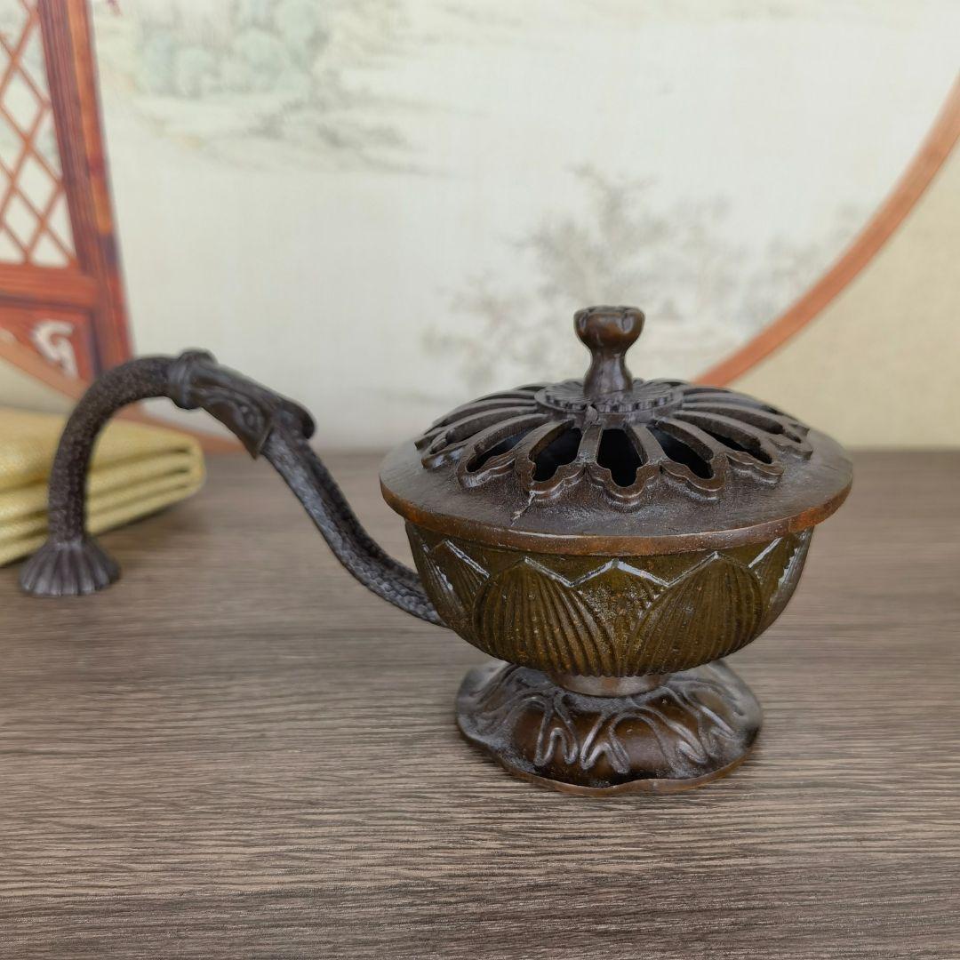 蓮華炉 置件 香炉 盤香炉 手把炉 香道具 装飾品 工芸品 美術品