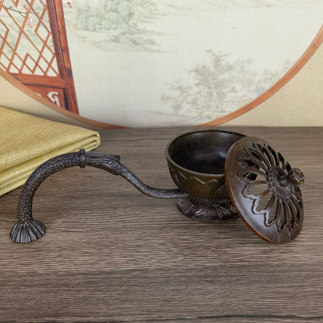 蓮華炉 置件 香炉 盤香炉 手把炉 香道具 装飾品 工芸品 美術品